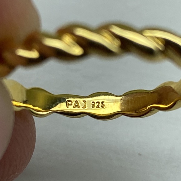 Gold Vermeil 925 PAJ Twist Wrap Ring - Picture 9 of 11